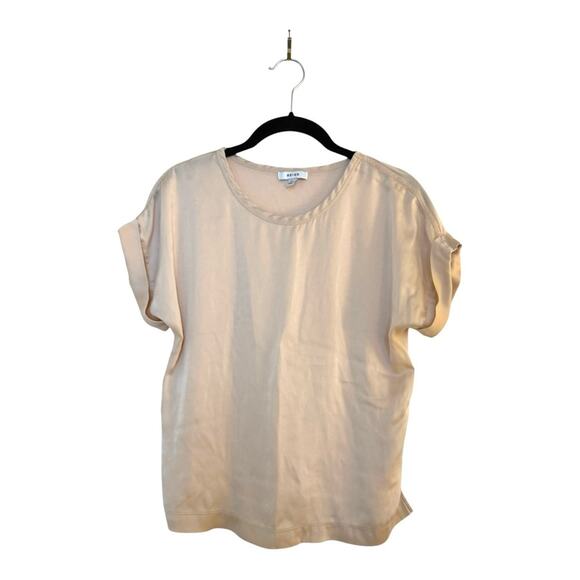 Reiss Tops - Reiss Silk Panel Blouse in Light Pink Size XS
